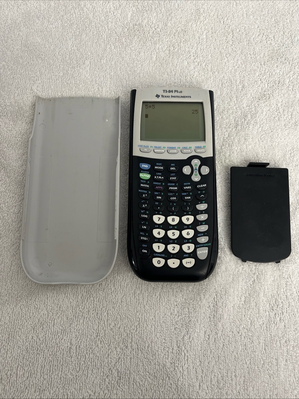 Texas Instruments TI-84 Plus Graphing Calculator Black w/ Cover Tested Working